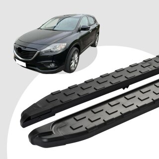 Trittbretter passend für Mazda CX-9 ab 01/2007-12/2015 (Model: SUPA, Farbe: Schwarz) mit ABE