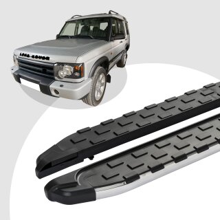 Trittbretter passend für Land Rover Discovery 3 ab 2004-2009 (Model: SUPA, Farbe: Silber) mit ABE