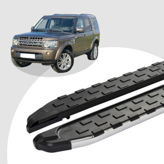 Trittbretter passend für Land Rover Discovery 4 ab 2009-2017 (Model: SUPA, Farbe: Silber)