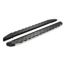 Trittbretter passend f&uuml;r Land Rover Discovery 4 ab 2009-2017 (Model: SUPA, Farbe: Silber)