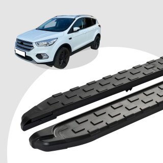 Trittbretter passend für Ford Kuga ab 2012-2019 (Model: SUPA, Farbe: Schwarz) mit ABE