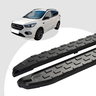 Trittbretter passend für Ford Kuga ST LINE ab 2017+ (Model: SUPA, Farbe: Schwarz) mit ABE