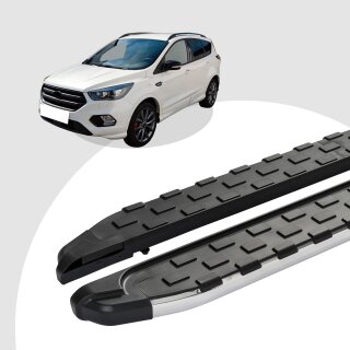 Trittbretter passend für Ford Kuga ST LINE ab 2017+ (Model: SUPA, Farbe: Silber) mit ABE