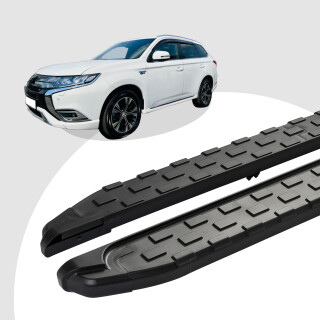 Trittbretter passend für Mitsubishi Outlander ab 08/2012 (Model: SUPA, Farbe: Schwarz) mit ABE