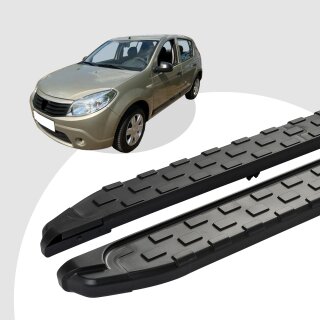 Trittbretter passend für Dacia Sandero 06/2008-12/2012 (Model: SUPA, Farbe: Schwarz) mit ABE