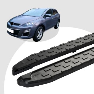 Trittbretter passend für Mazda CX-7 ab 06/2006-12/2014 (Model: SUPA, Farbe: Schwarz) mit ABE