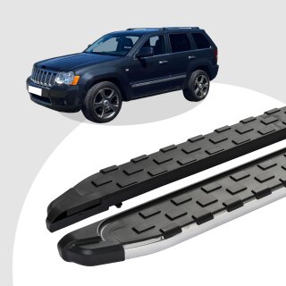 Trittbretter passend für Jeep Grand Cherokee ab 10/2004-10/2011 (Model: SUPA, Farbe: Silber)