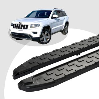 Trittbretter passend für Jeep Grand Cherokee ab 06/2010 (Model: SUPA, Farbe: Schwarz) ABE