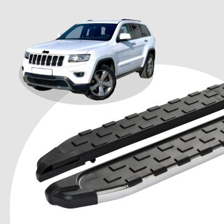 Trittbretter passend für Jeep Grand Cherokee ab 06/2010 (Model: SUPA, Farbe: Silber) ABE