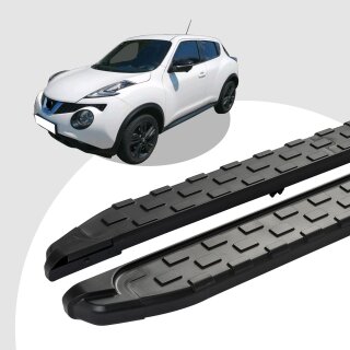 Trittbretter passend für Nissan Juke ab 06/2010 (Model: SUPA, Farbe: Schwarz) mit ABE