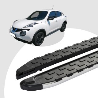 Trittbretter passend für Nissan Juke ab 06/2010 (Model: SUPA, Farbe: Silber) mit ABE