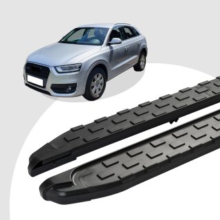 Trittbretter passend für Audi Q3 ab 06/2011-07/2018 (Model: SUPA, Farbe: Schwarz) mit ABE