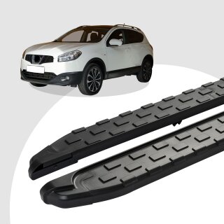 Trittbretter passend für Nissan Qashqai 12/2006-12/2013 (Model: SUPA, Farbe: Schwarz) mit ABE