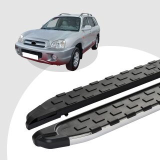 Trittbretter passend für Hyundai Santa Fe ab 11/2000-03/2006 (Model: SUPA, Farbe: Silber) ABE