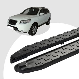 Trittbretter passend für Hyundai Santa Fe 10/2005-12/2012 (Model: SUPA, Farbe: Schwarz) mit ABE