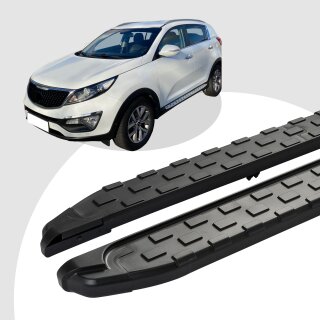 Trittbretter passend für Kia Sportage ab 2015 - 2021 (Model: SUPA, Farbe: Schwarz) mit ABE