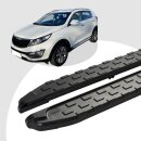 Trittbretter passend f&uuml;r Kia Sportage ab 2015 - 2021 (Model: SUPA, Farbe: Schwarz) mit ABE