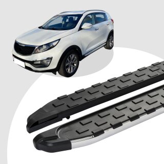 Trittbretter passend für Kia Sportage ab 2015 - 2021 (Model: SUPA, Farbe: Silber) mit ABE