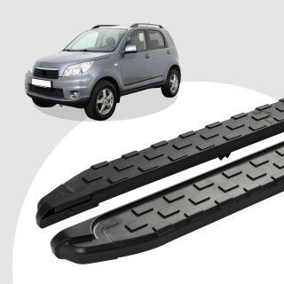 Trittbretter passend für Daihatsu Terios ab 11/2005-12/2017 (Model: SUPA, Farbe: Schwarz)