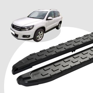 Trittbretter passend für VW Tiguan ab 09/2007-12/2016 (Model: SUPA, Farbe: Schwarz) mit ABE