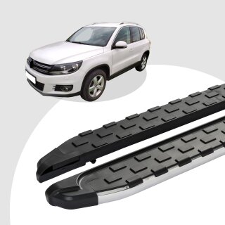 Trittbretter passend für VW Tiguan ab 09/2007-12/2016 (Model: SUPA, Farbe: Silber) mit ABE