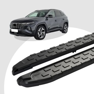 Trittbretter passend für Hyundai Tucson ab 05/2015-2020 (Model: SUPA, Farbe: Schwarz) mit ABE