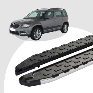 Trittbretter passend für Skoda Yeti ab 05/2009-12/2017 (Model: SUPA, Farbe: Silber) mit ABE