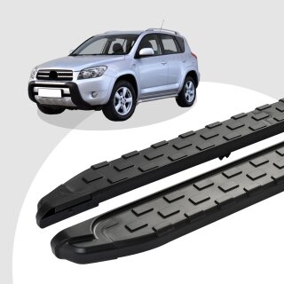 Trittbretter passend für Toyota Rav 4 ab 06/2005-12/2013 (Model: SUPA, Farbe: Schwarz) mit ABE