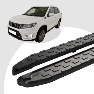 Trittbretter passend für Suzuki Vitara ab 02/2015 (Model: SUPA, Farbe: Schwarz) mit ABE