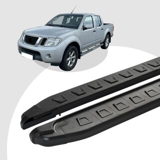 Trittbretter passend für Nissan Navara 10/2004-12/2015 (Model: NEWS, Farbe: Schwarz) mit ABE