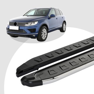 Trittbretter passend für VW Touareg ab 2010 bis 2018 (Model: NEWS, Farbe: Silber)