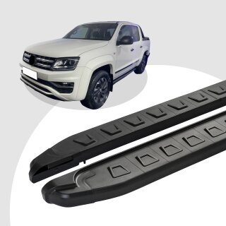 Trittbretter passend für VW Amarok ab 09/2010 (Model: NEWS, Farbe: Schwarz) mit ABE