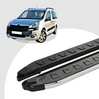 Trittbretter passend für Citroen Berlingo ab 04/2008-12/2018 (Model: NEWS, Farbe: Silber) ABE