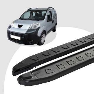 Trittbretter passend für Peugeot Partner Tepee 04/2008-12/2018 (Model: NEWS, Farbe: Schwarz) ABE