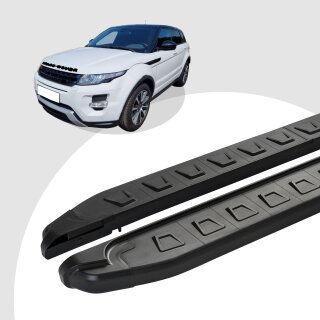Trittbretter passend für Land Range Rover Evoque 06/2011-12/2018 (Model: NEWS, Farbe: Schwarz)