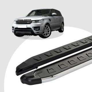 Trittbretter passend für Land Rover Range Rover Sport 11/2014 (Model: NEWS, Farbe: Silber) ABE