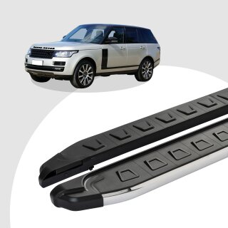 Trittbretter passend für Land Rover Range Rover Vogue ab 08/2012 (Model: NEWS, Farbe: Silber)