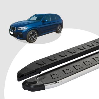 Trittbretter passend für BMW X3 ab 09/2010-12/2017 (Model: NEWS, Farbe: Silber) mit ABE