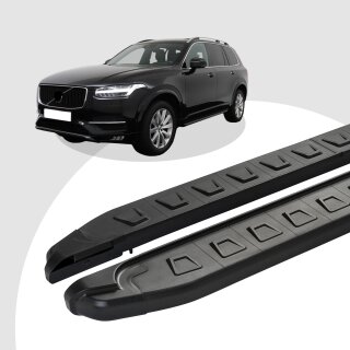 Trittbretter passend für Volvo XC90 ab 09/2014 (Model: NEWS, Farbe: Schwarz) mit ABE