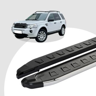 Trittbretter passend für Land Rover Freelander 10/2006-10/2014 (Model: NEWS, Farbe: Silber) ABE