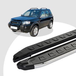 Trittbretter passend für Land Rover Freelander 02/1998-10/2006 (Model: NEWS, Farbe: Silber) ABE