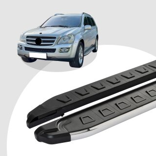 Trittbretter passend für Mercedes GL-Klasse ab 09/2006-06/2012 (Model: NEWS, Farbe: Silber)