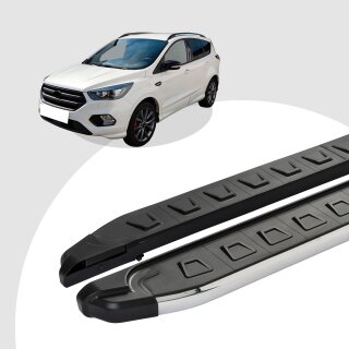 Trittbretter passend für Ford Kuga ST LINE ab 2017+ (Model: NEWS, Farbe: Silber) mit ABE