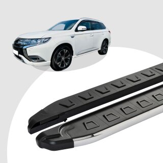 Trittbretter passend für Mitsubishi Outlander ab 08/2012 (Model: NEWS, Farbe: Silber) mit ABE
