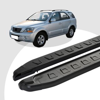 Trittbretter passend für Kia Sorento ab 08/2002-11/2009 (Model: NEWS, Farbe: Schwarz) mit ABE