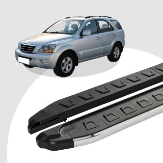 Trittbretter passend für Kia Sorento ab 08/2002-11/2009 (Model: NEWS, Farbe: Silber) mit ABE