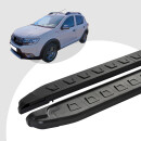 Trittbretter passend f&uuml;r Dacia Stepway ab 10/2012 (Model: NEWS, Farbe: Schwarz) mit ABE