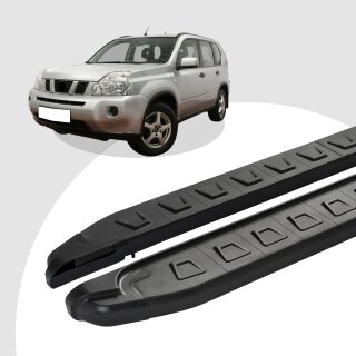 Trittbretter passend für Nissan X Trail 03/2007-07/2014 (Model: NEWS, Farbe: Schwarz) mit ABE