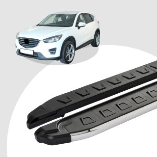 Trittbretter passend für Mazda CX-5 ab 11/2011-03/2017 (Model: NEWS, Farbe: Silber) mit ABE