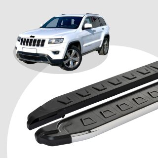 Trittbretter passend für Jeep Grand Cherokee ab 06/2010 (Model: NEWS, Farbe: Silber) ABE